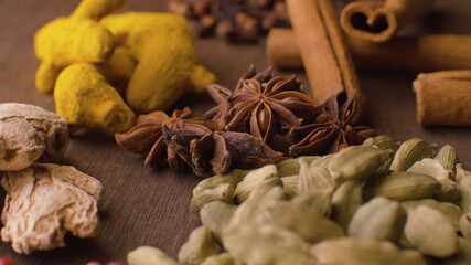 Indian spices on the table