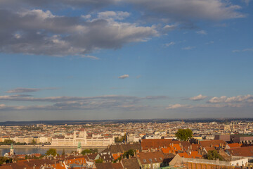 View of the Parliament building in Budapest . Hungary