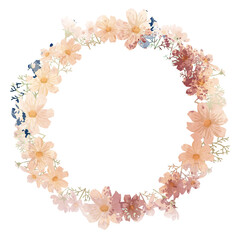 コスモスの花のサークルフレーム