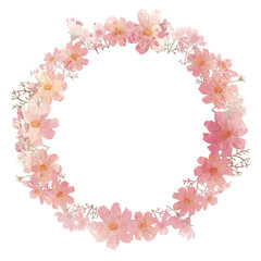 コスモスの花のサークルフレーム