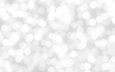 White and silver blur abstract background with bokeh lights for background and wallpaper Christmas.