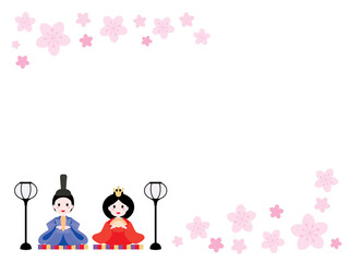 雛祭りのフレームイラスト