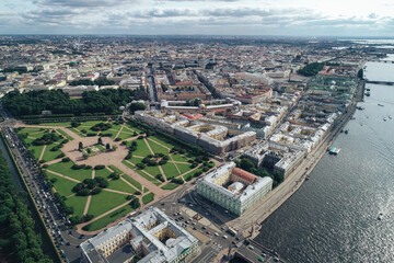 Obraz premium Aerial Townscape of Saint Petersburg City. Central District