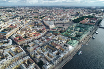 Obraz premium Aerial Townscape of Saint Petersburg City. Central District