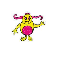 Vector Cute cartoon monster for halloween