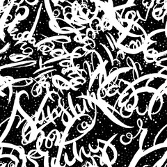 Graffiti background seamless pattern. Hand style tagging