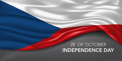 Czech republic happy independence day greeting card, banner with template text vector illustration