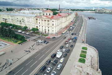 Aerial Townscape of Saint Petersburg City. Kalininsky District