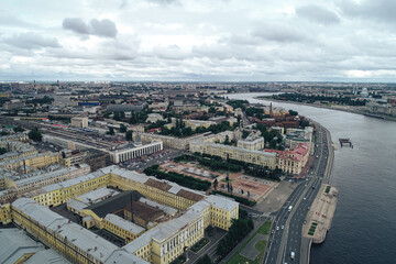 Aerial Townscape of Saint Petersburg City. Kalininsky District