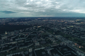 Aerial Townscape of Saint Petersburg City. Kalininsky District