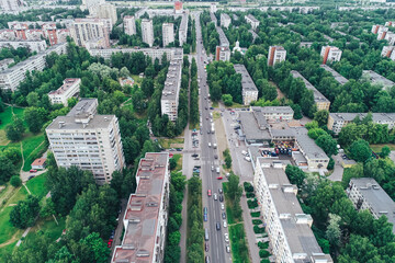 Aerial Townscape of Saint Petersburg City. Kalininsky District