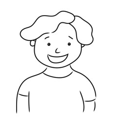 boy smiling character line