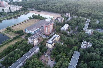 Aerial Townscape of Saint Petersburg City. Kalininsky District