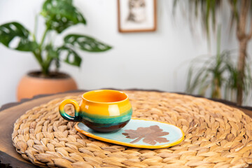 ceramic coffee cups on the table