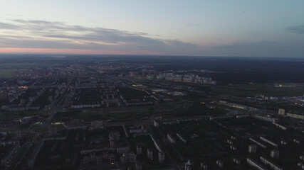 Aerial Townscape of Saint Petersburg City. Kalininsky District