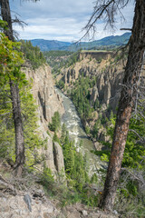 the narrows in the yellowstone national park, wyoming, usa