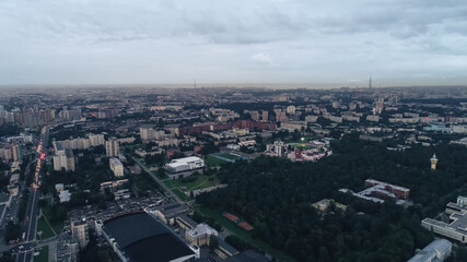 Aerial Townscape of Saint Petersburg City. Kalininsky District