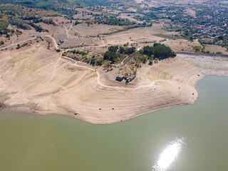 Aerial view of Domlyan Reservoir, Bulgaria