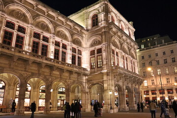 Fototapeta premium 오스트리아, 비엔나 야간 풍경