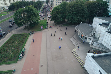 Aerial Townscape of Saint Petersburg City. Kalininsky District