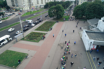 Aerial Townscape of Saint Petersburg City. Kalininsky District