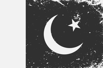 Obraz na płótnie Canvas Grunge styled black and white flag Pakistan. Old vintage background