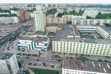 Fototapeta premium Aerial Townscape of Saint Petersburg City. Kalininsky District