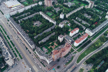 Aerial Townscape of Saint Petersburg City. Kalininsky District