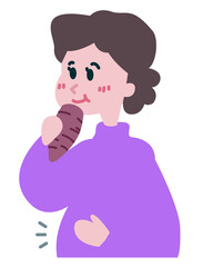 Woman eating roasted sweet potato