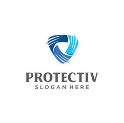 Fototapeta premium Cyber security shield logo design. Information and network Safe protection Logo vector design. Secure Security guard logo Template.
