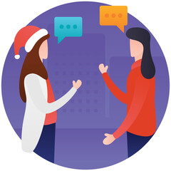 
Girls party flat illustration design, get together 
