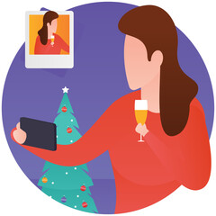 
Christmas tree flat illustration 
