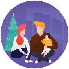 
Flat illustration of couples flat icon design 
