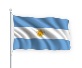 Obraz premium 3d waving flag Argentina Isolated on white background.