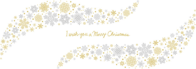 雪の結晶　曲線状のクリスマス装飾