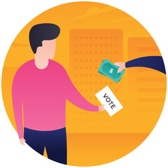 
 Vote casting process, flat icon design  
