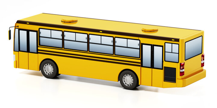Generic city bus isolated on white background. 3D illustration