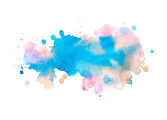 splashes of brush watercolor on white paper.