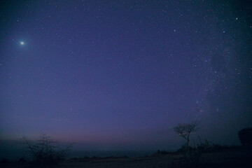 Fototapeta na wymiar Southern hemisphere night sky photographed with long exposure.