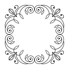 
Line icon design of antique frame 
