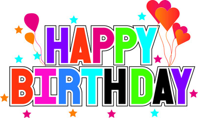 happy birthday card with balloons