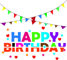 Fototapeta na wymiar happy birthday card and balloons 