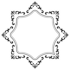 
Line icon design of antique frame 
