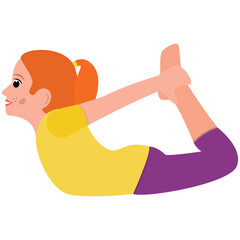 
Bow pose yoga flat icon design 
