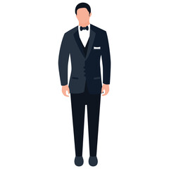 
Male avatar standing flat icon design 
