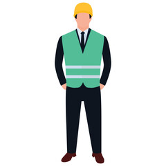 
Male standing, male worker flat icon design 
