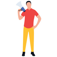 
Business advertiser flat icon design, promoter concept 
