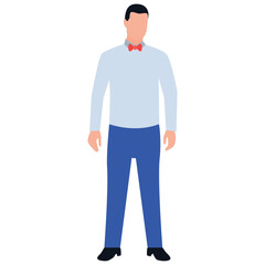 
Male avatar standing flat icon design 
