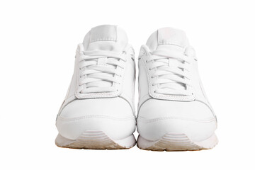 Women's leather white sneakers