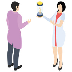 
DNA report isometric icon, lab experiment 
